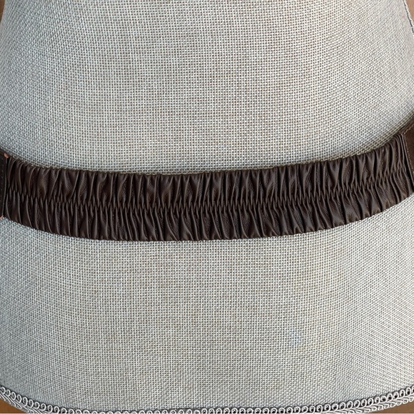 SUZI ROHER Dark Brown Leather Belt with Nickel Metal Ring Accents, Size 34-35" - Picture 3 of 15